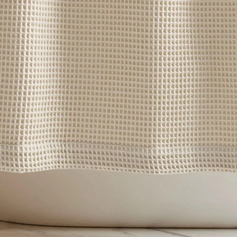 Pottery Barn Waffle Weave 100% Cotton Shower Curtain in Oatmeal (NWOT)